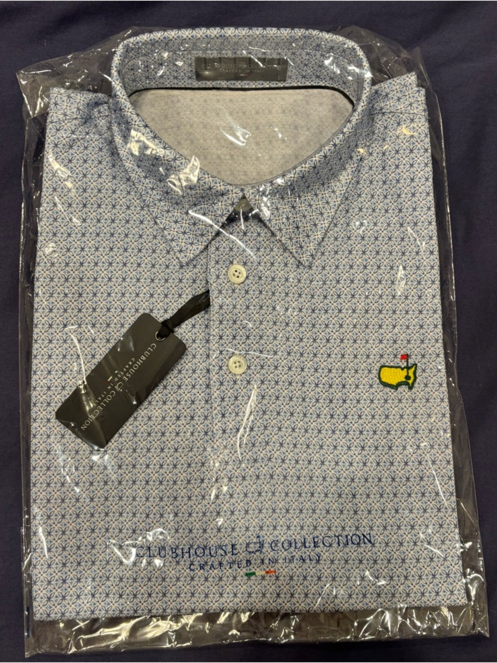 2026 Masters Blue Clubhouse Collection Polo Augusta National Shirt Large